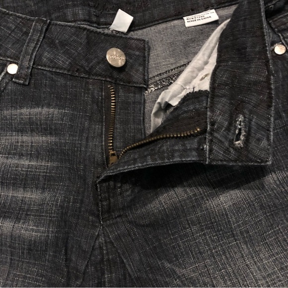 Unique Black Jean Mermaid Flare Skirt Diamanté Accents on back pockets Size 5 - Picture 8 of 16